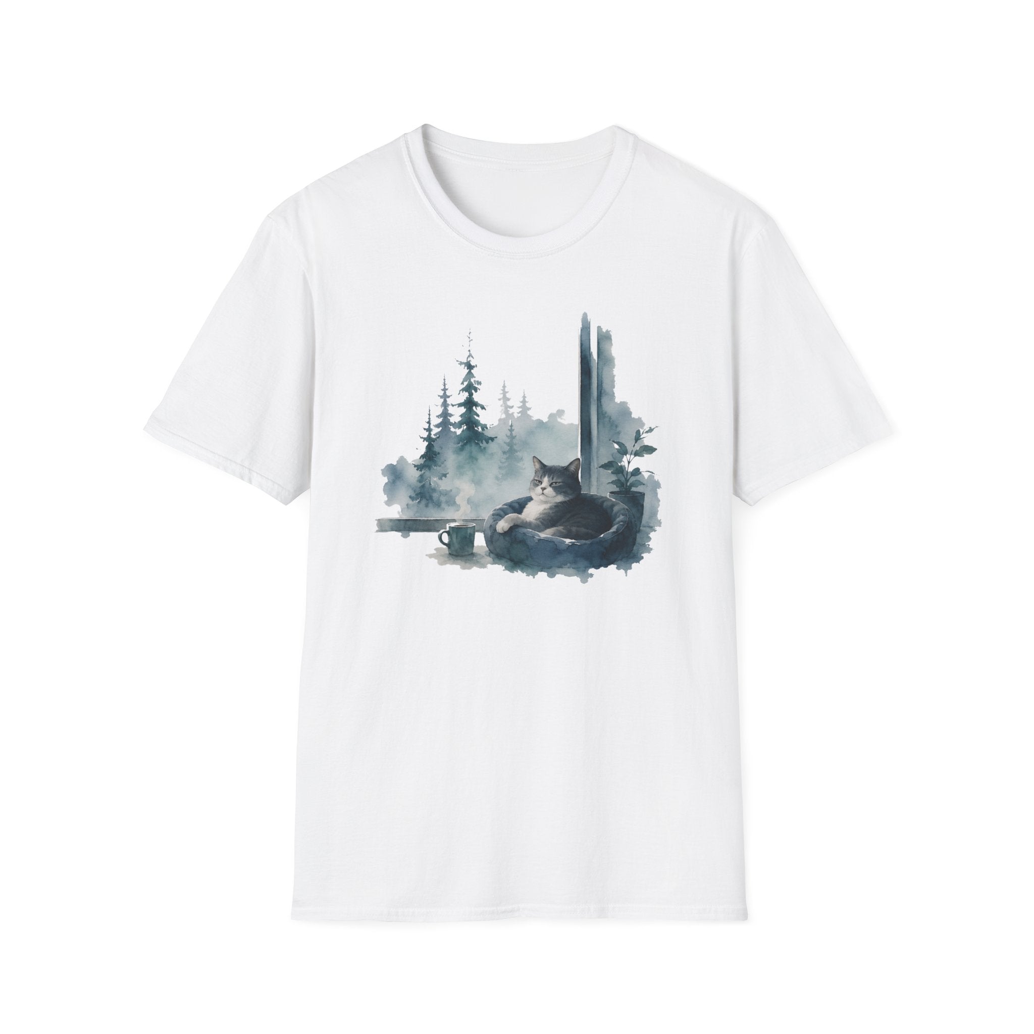 Watercolor Windowsill Lounging T-Shirt