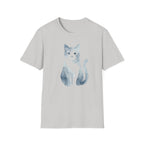 Watercolor Shadow Cat with Icy Eyes T-Shirt