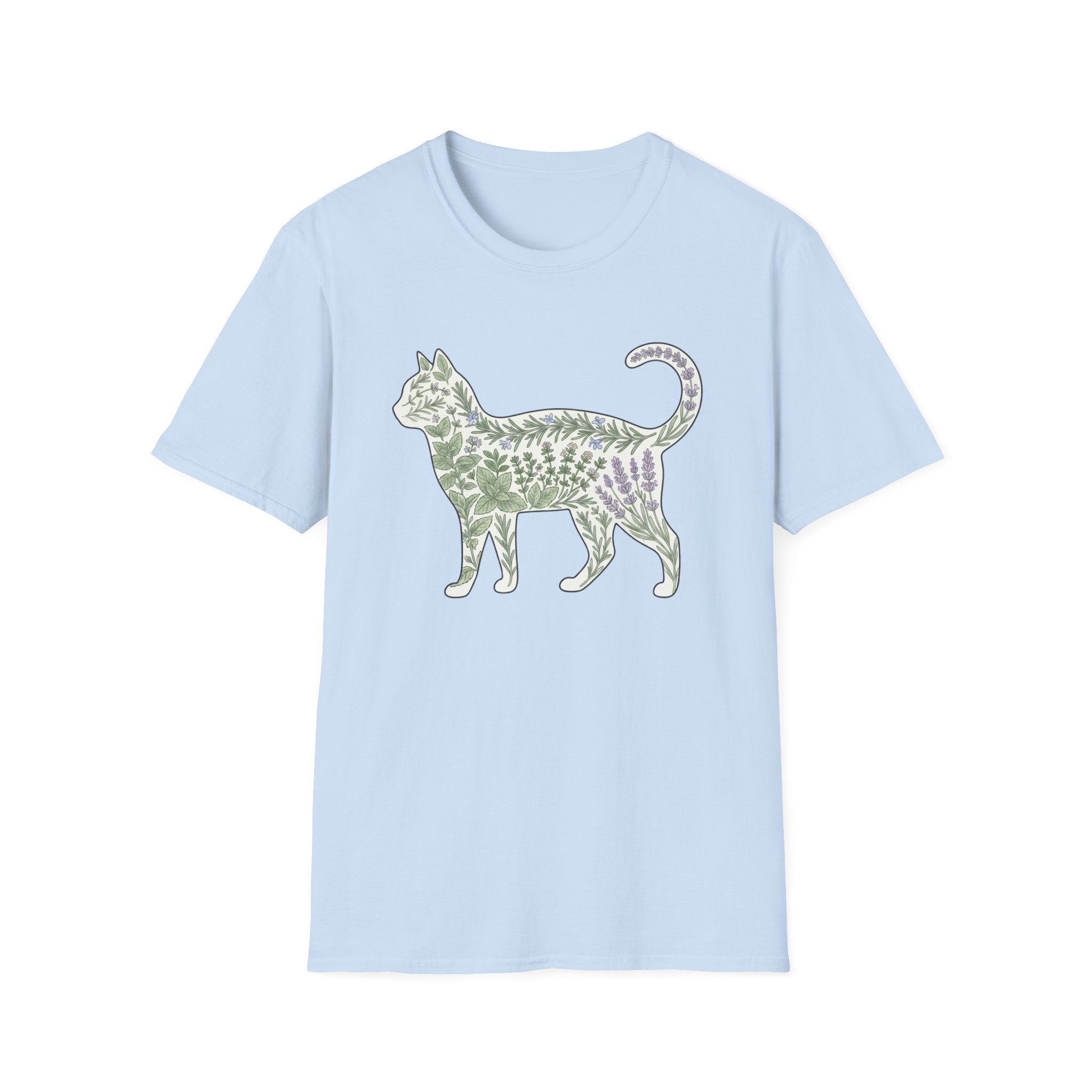Plants Silhouette Cat T-Shirt
