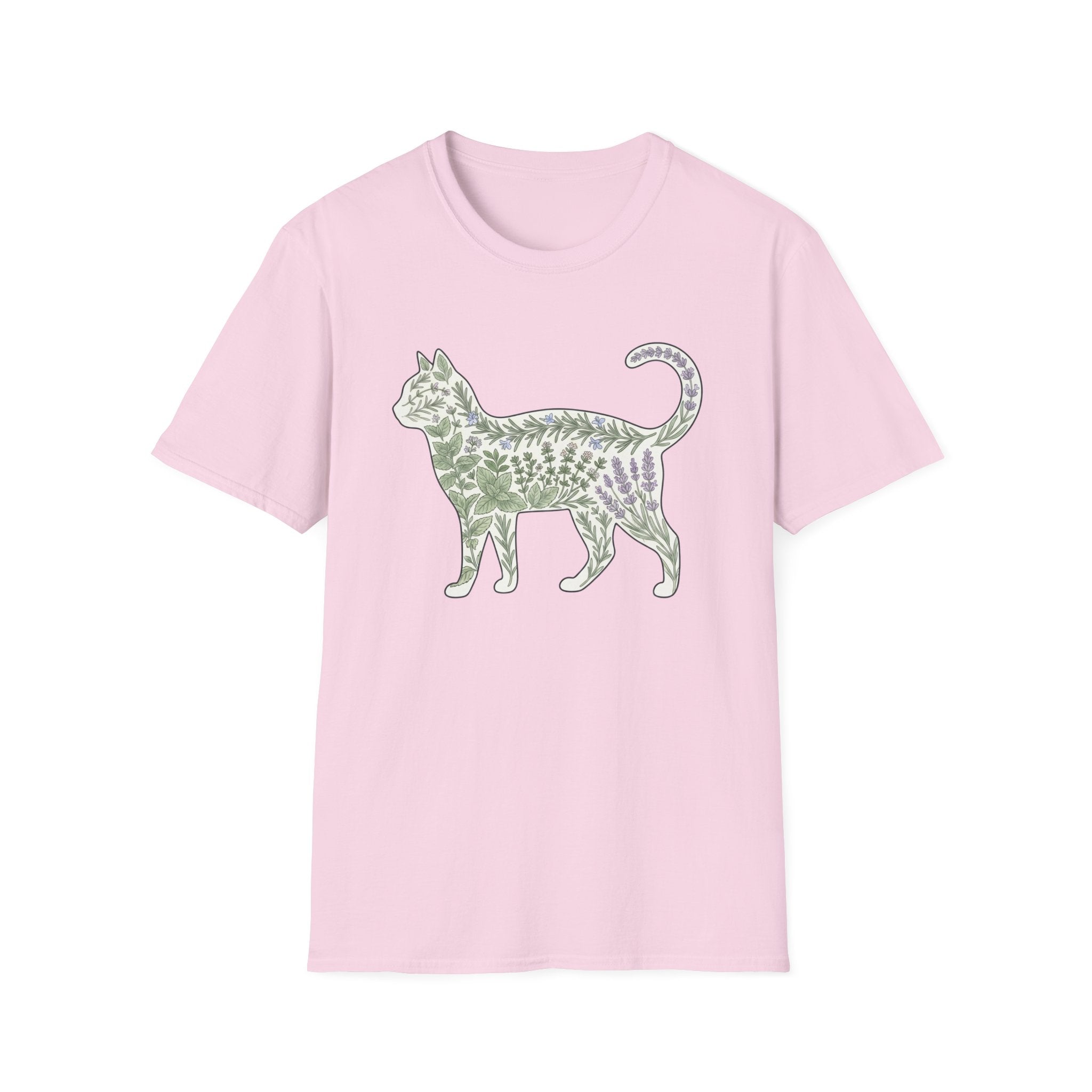 Plants Silhouette Cat T-Shirt