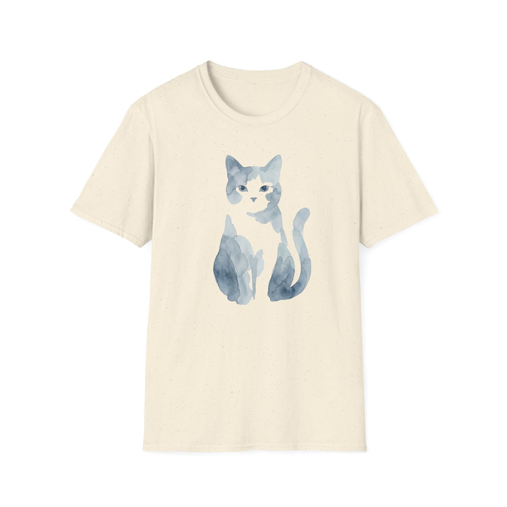 Watercolor Shadow Cat with Icy Eyes T-Shirt