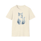 Watercolor Shadow Cat with Icy Eyes T-Shirt
