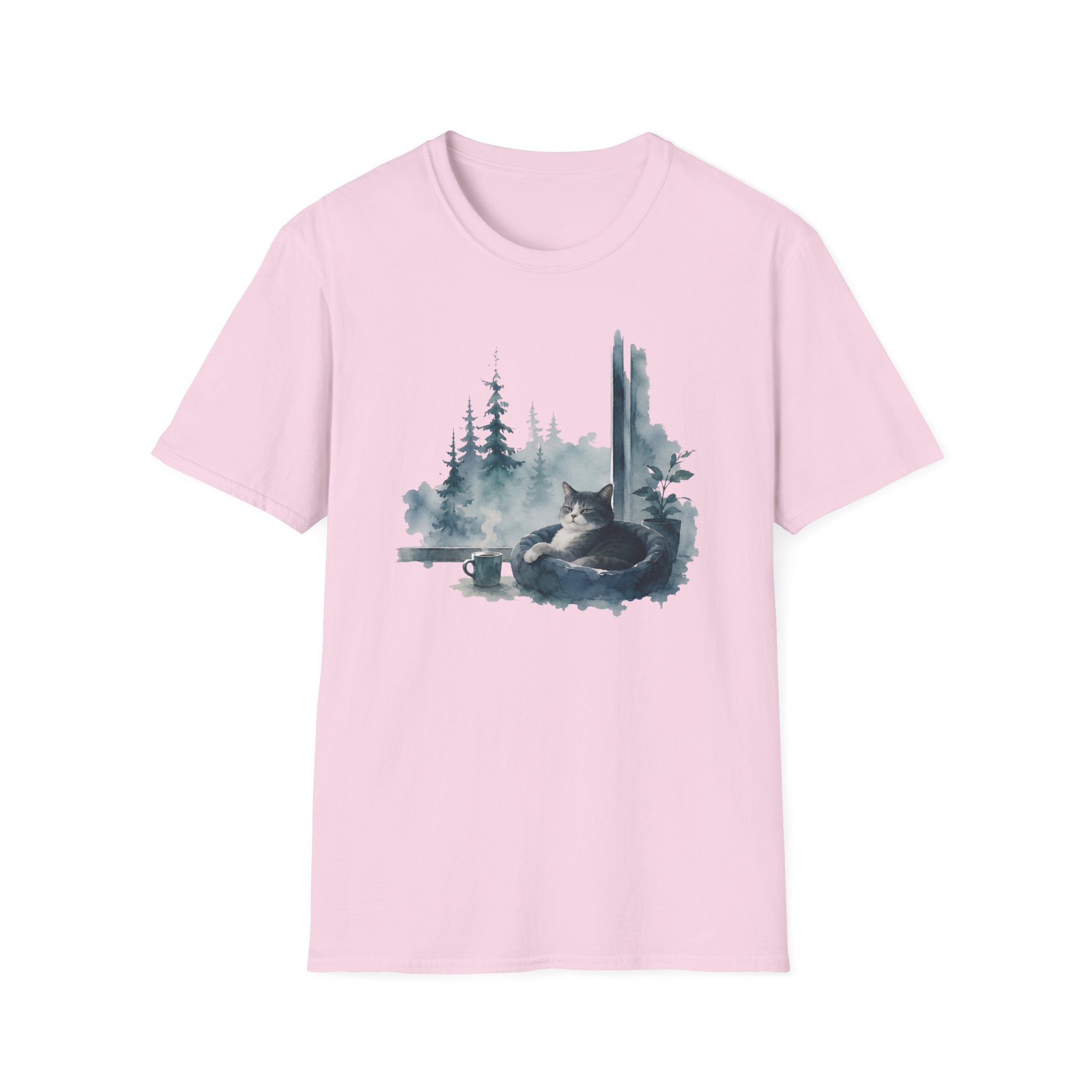 Watercolor Windowsill Lounging T-Shirt