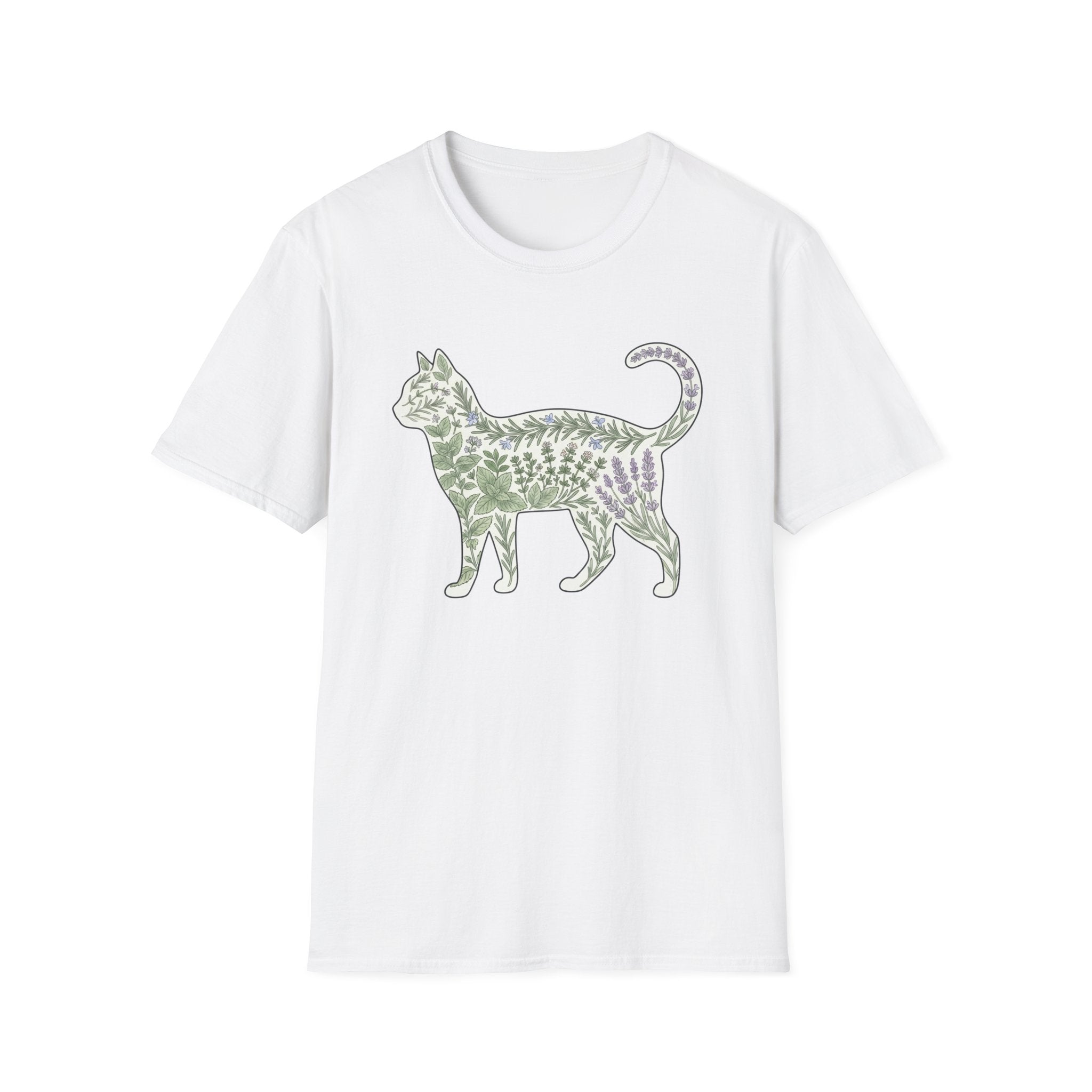 Plants Silhouette Cat T-Shirt