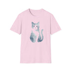 Watercolor Shadow Cat with Icy Eyes T-Shirt