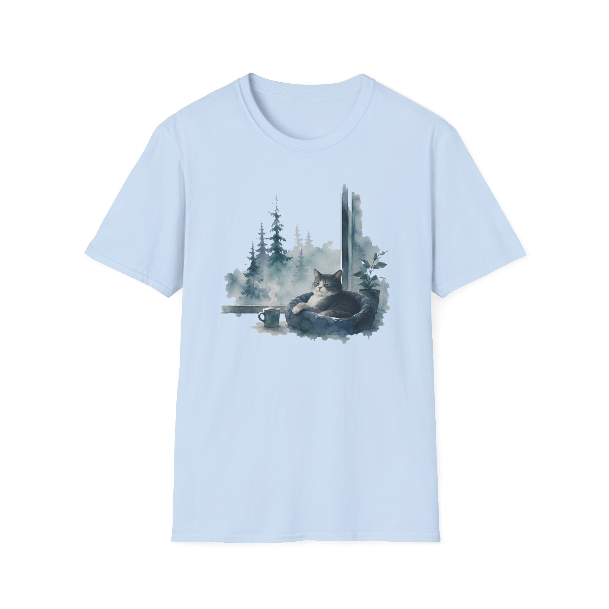 Watercolor Windowsill Lounging T-Shirt