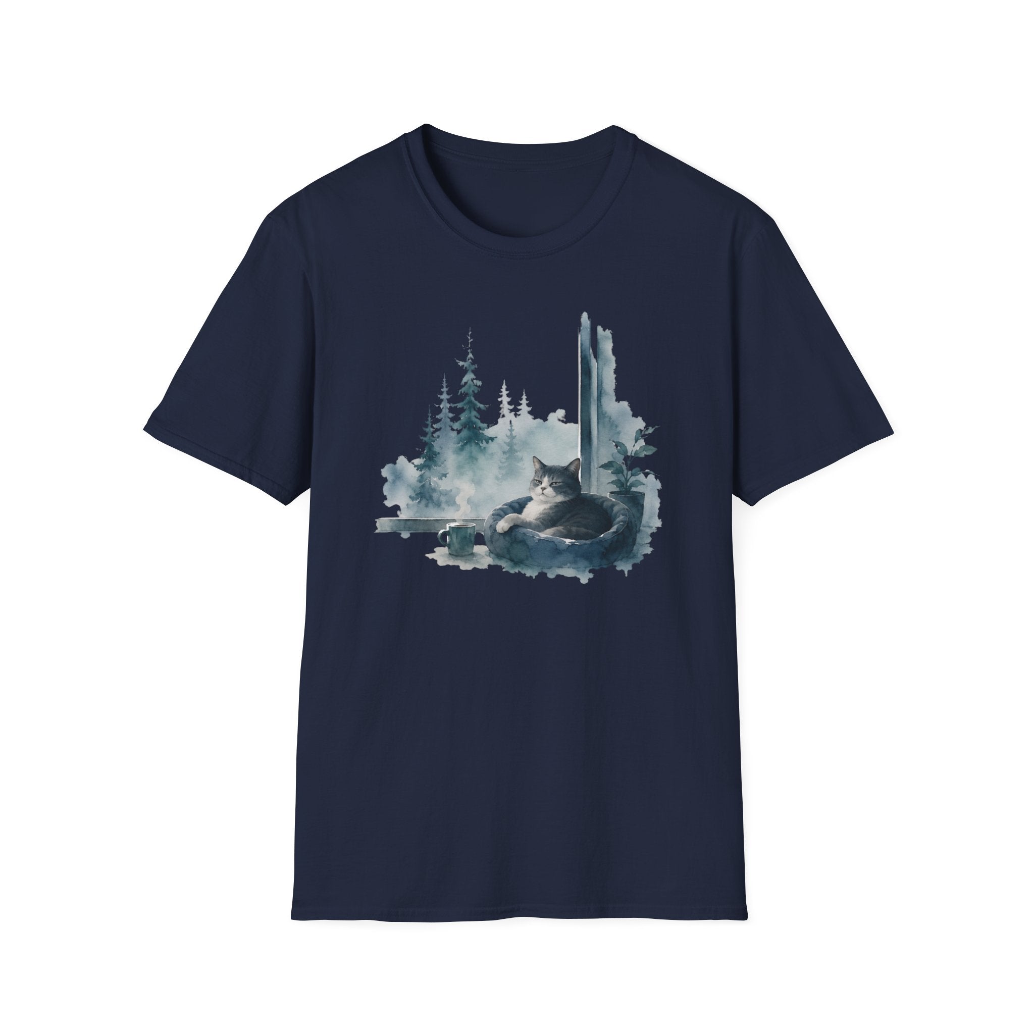 Watercolor Windowsill Lounging T-Shirt