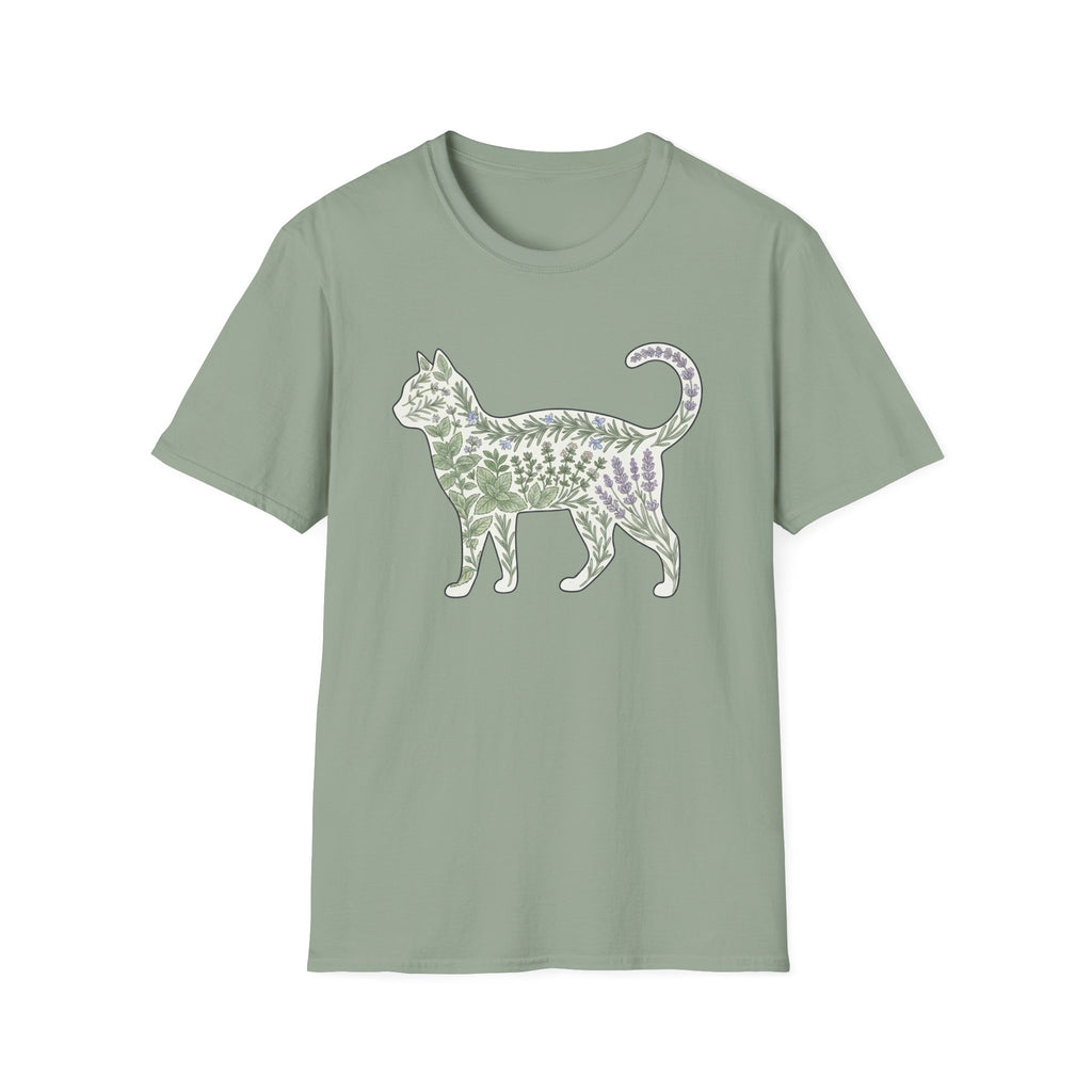 Plants Silhouette Cat T-Shirt
