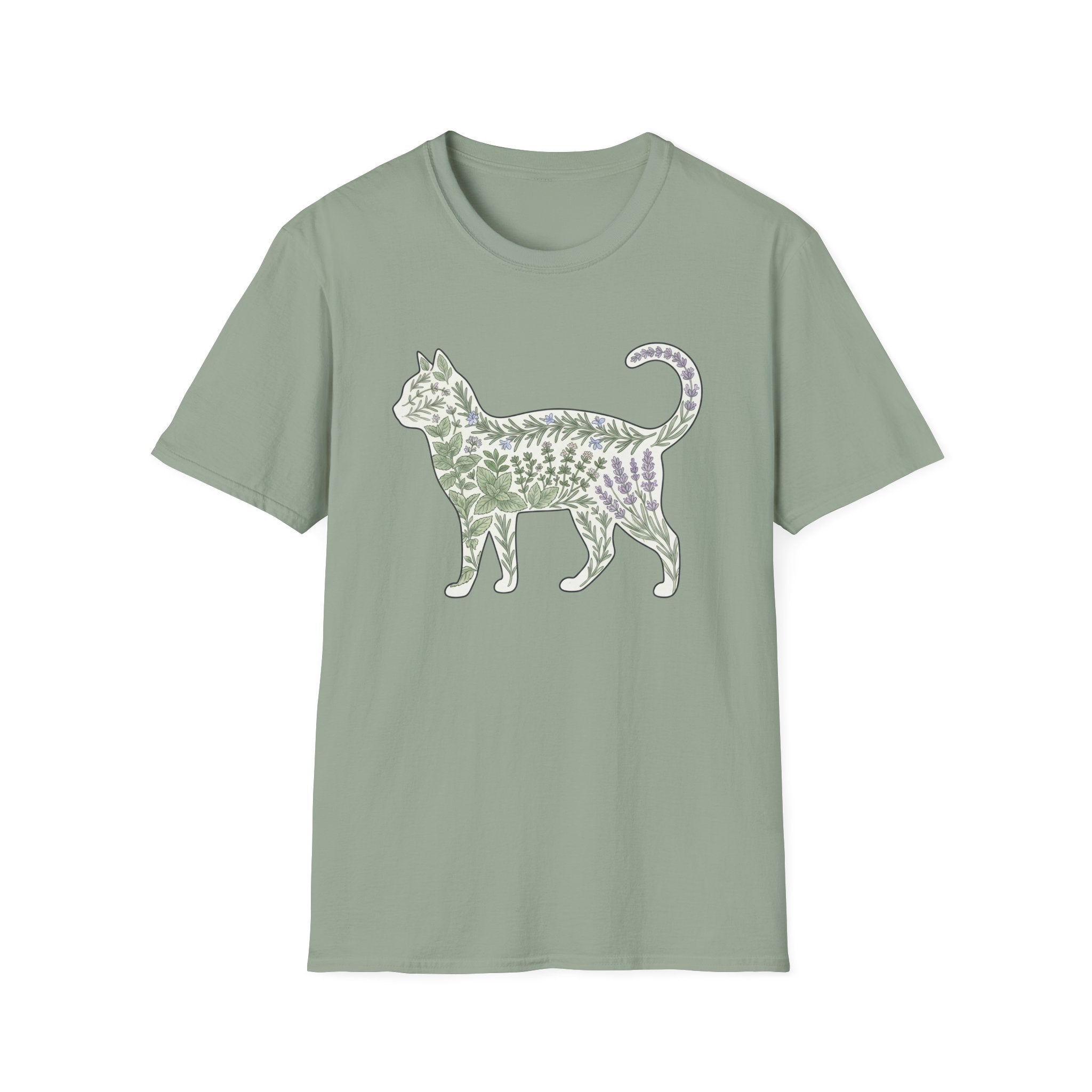 Plants Silhouette Cat T-Shirt