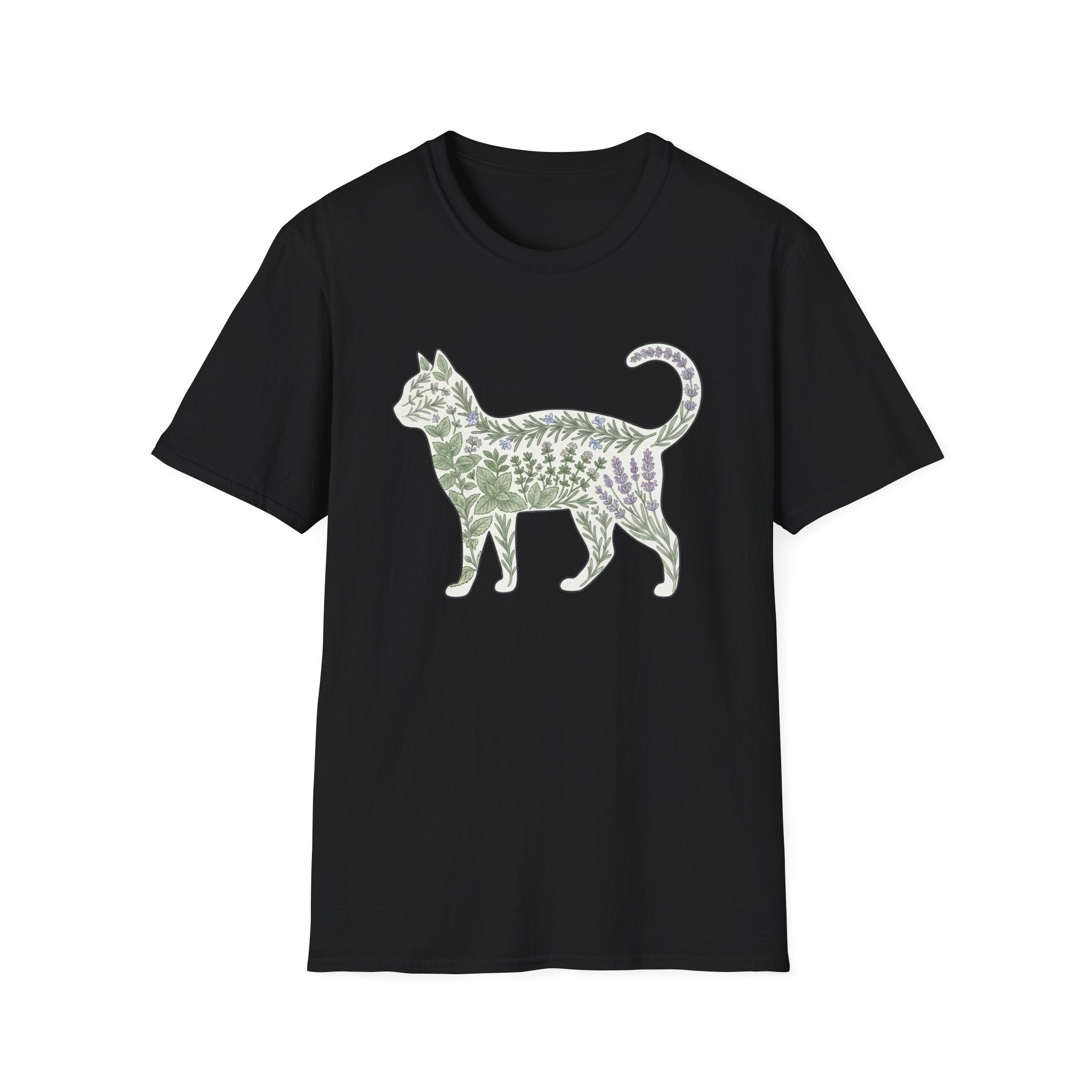 Plants Silhouette Cat T-Shirt